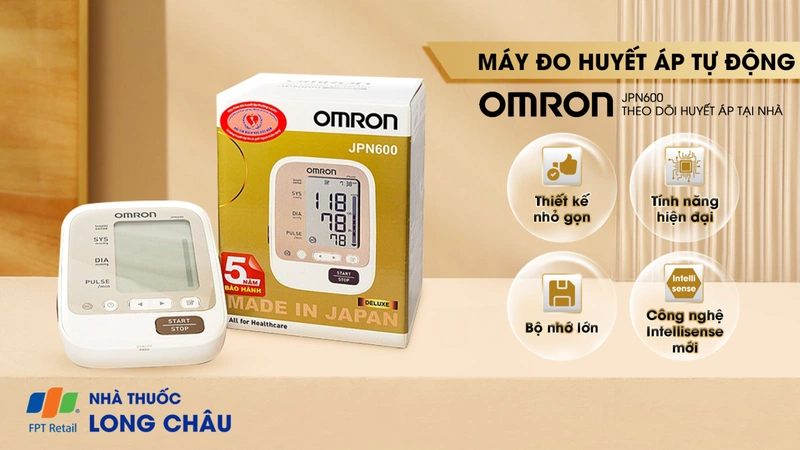 OMRON JPN600 - MÁY ĐO HUYẾT ÁP BẮP TAY TỰ ĐỘNG